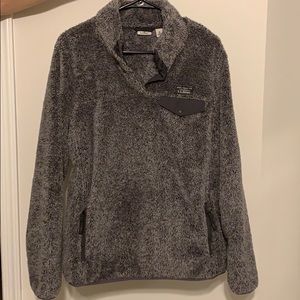 LL Bean quarter buttoned hi-pile fleece pullover